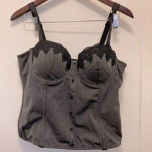 BLUSH Sz XL Bustier w/ Lace on Cups Mesh Back